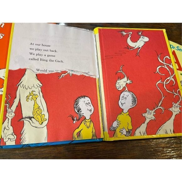 Dr.Seuss The Cat and The Hat 4 Game Treasury Board Game w/ Matching Books-Vintag - Picture 13 of 16